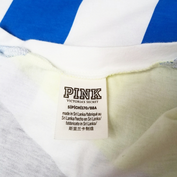PINK Victoria's Secret Neon Striped Lace Up Tee - Picture 8 of 8